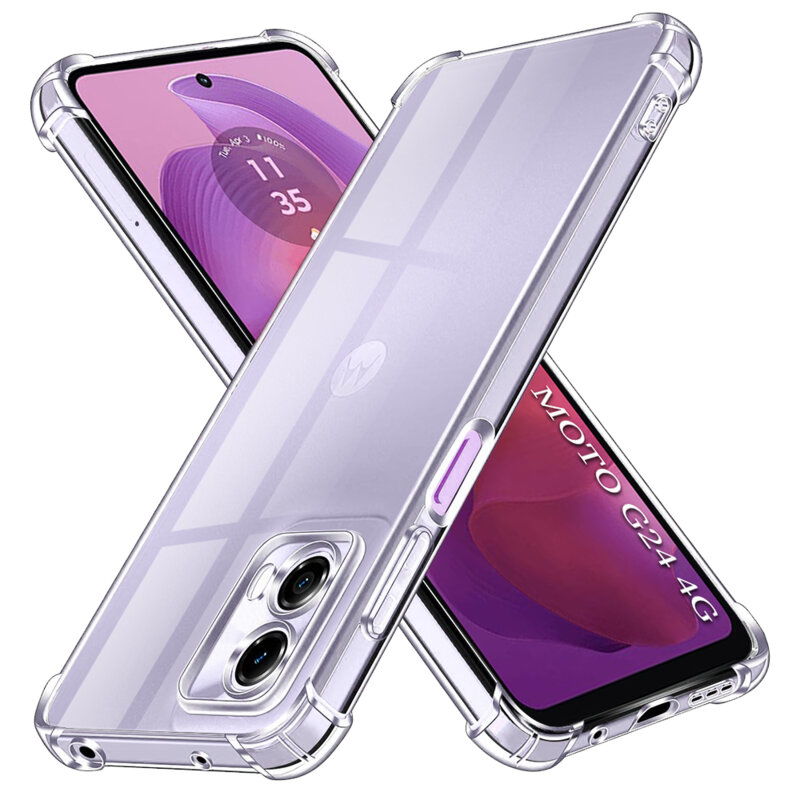 Husa Motorola Moto G24 Techsuit Shockproof Clear Silicone, transparenta