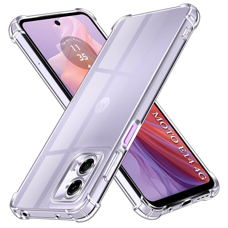Husa Motorola Moto E14 Techsuit Shockproof Clear Silicone, transparenta