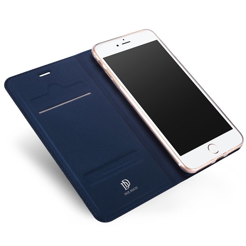 Husa iPhone 8 Plus Dux Ducis Flip Stand Book - Albastru