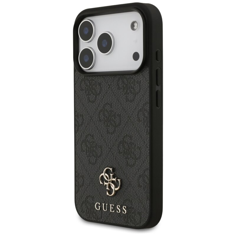 Husa iPhone 17 Pro Guess 4G Small and Classic Logo MagSafe, negru, GUHMP17LP4SM4MK