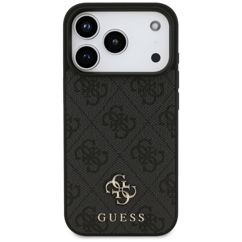 Husa iPhone 17 Pro Guess 4G Small and Classic Logo MagSafe, negru, GUHMP17LP4SM4MK