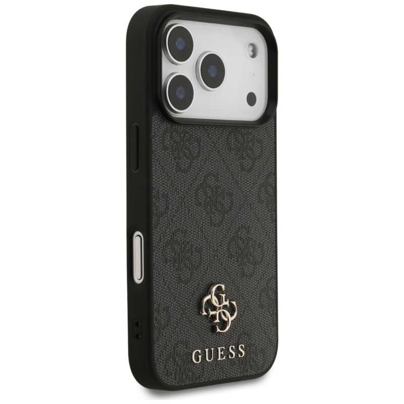 Husa iPhone 17 Pro Guess 4G Small and Classic Logo MagSafe, negru, GUHMP17LP4SM4MK
