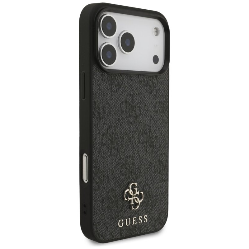 Husa iPhone 17 Pro Max Guess 4G Small and Classic Logo MagSafe, negru, GUHMP17XP4SM4MK