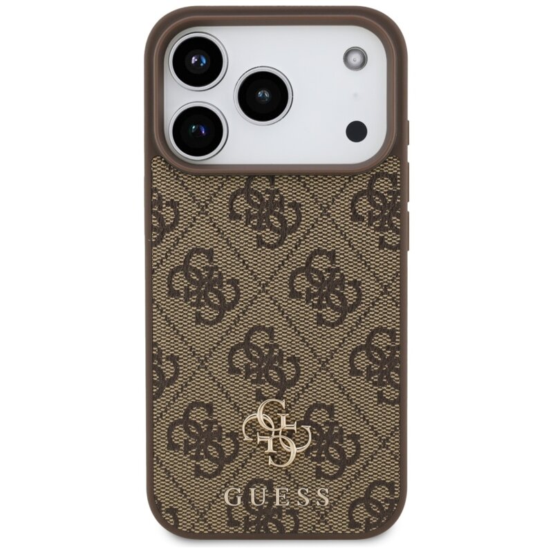 Husa iPhone 17 Pro Guess 4G Small and Classic Logo MagSafe, maro, GUHMP17LP4SM4MW