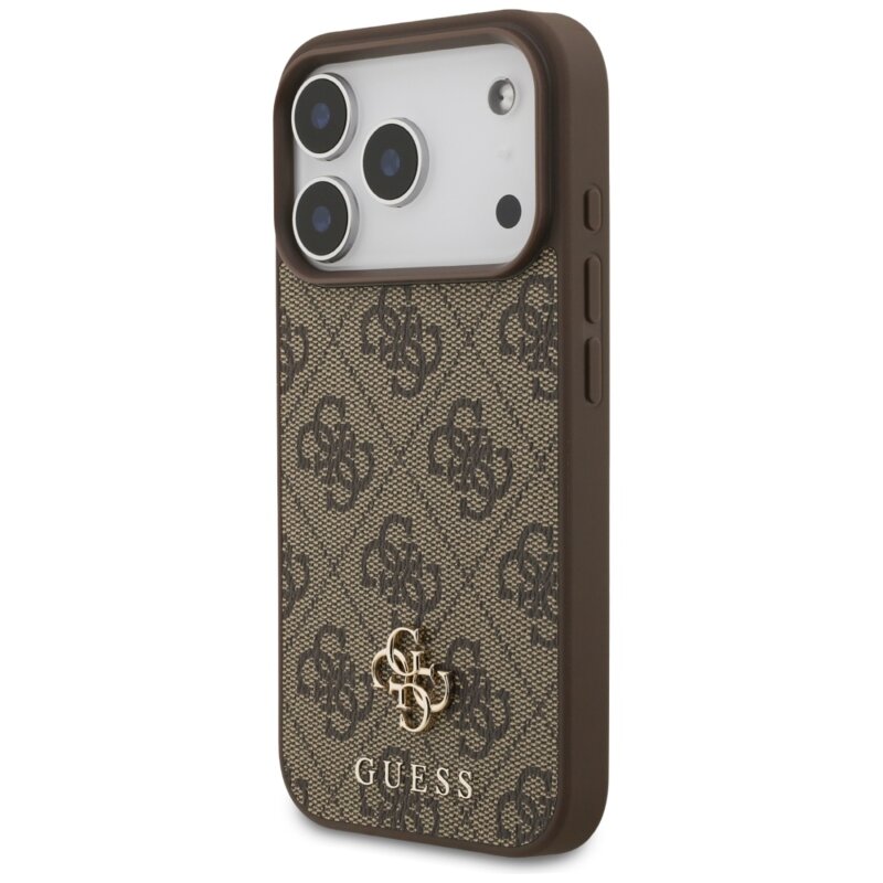 Husa iPhone 17 Pro Guess 4G Small and Classic Logo MagSafe, maro, GUHMP17LP4SM4MW