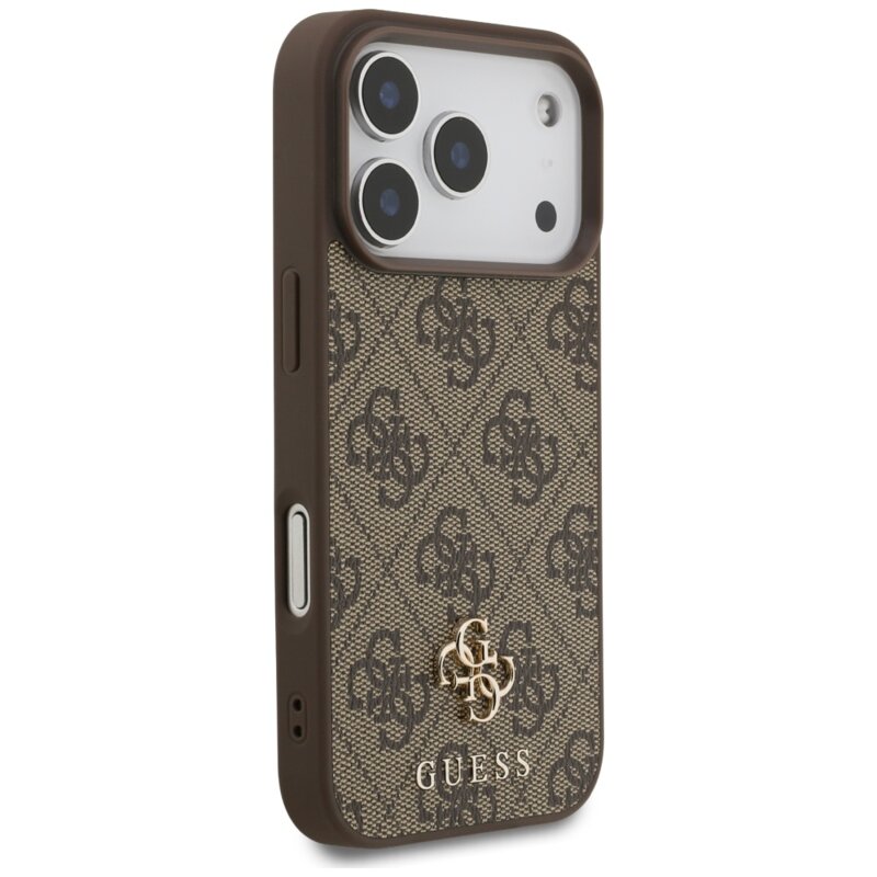 Husa iPhone 17 Pro Guess 4G Small and Classic Logo MagSafe, maro, GUHMP17LP4SM4MW