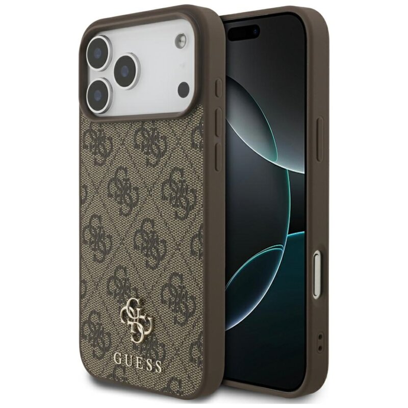 Husa iPhone 17 Pro Max Guess 4G Small and Classic Logo MagSafe, maro, GUHMP17XP4SM4MW