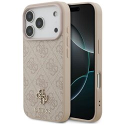 Husa iPhone 17 Pro Guess 4G Small and Classic Logo MagSafe, roz, GUHMP17LP4SM4MP