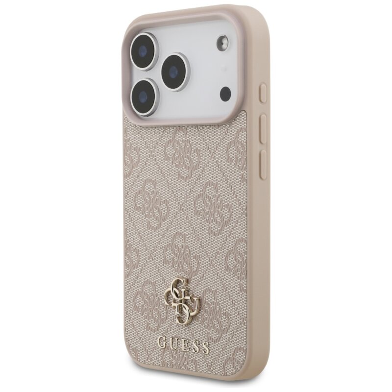 Husa iPhone 17 Pro Guess 4G Small and Classic Logo MagSafe, roz, GUHMP17LP4SM4MP