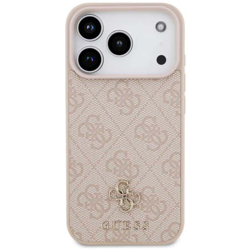 Husa iPhone 17 Pro Max Guess 4G Small and Classic Logo MagSafe, roz, GUHMP17XP4SM4MP