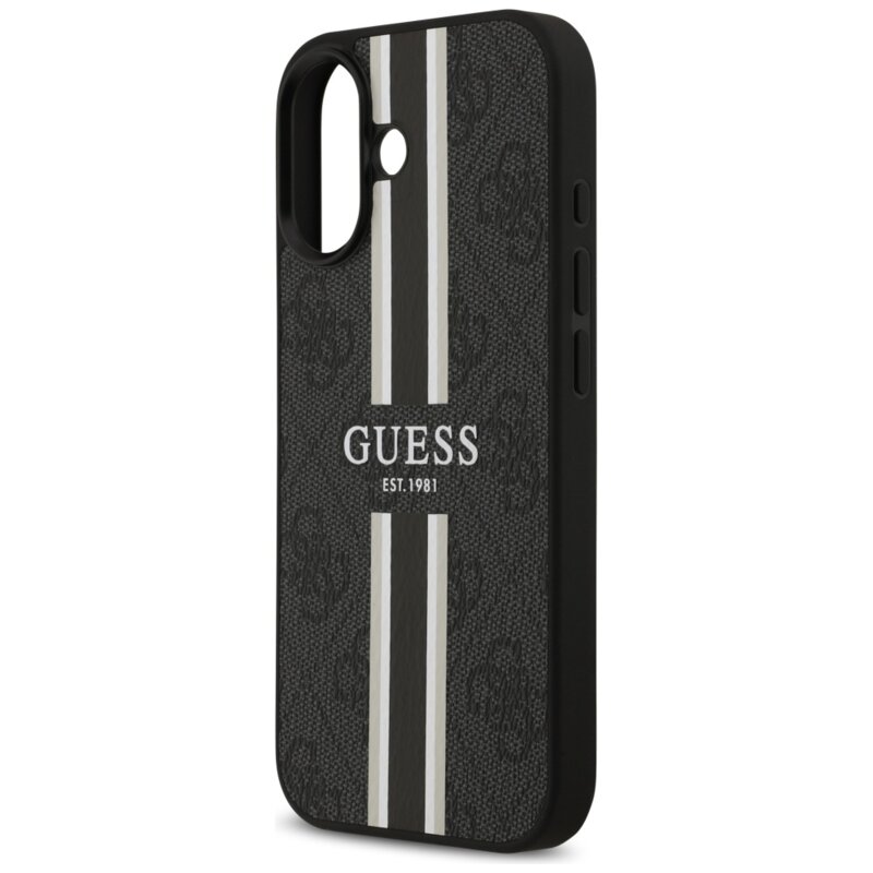 Husa originala Guess iPhone 17 Hardcase 4G Printed Stripes MagSafe, negru, GUHMP17SP4RPSK