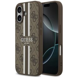 Husa originala Guess iPhone 17 Hardcase 4G Printed Stripes MagSafe, maro, GUHMP17SP4RPSW