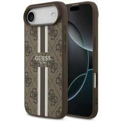 Husa originala Guess iPhone 17 Air Hardcase 4G Printed Stripes MagSafe, maro, GUHMP17MP4RPSW