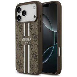 Husa originala Guess iPhone 17 Pro Max Hardcase 4G Printed Stripes MagSafe, maro, GUHMP17XP4RPSW
