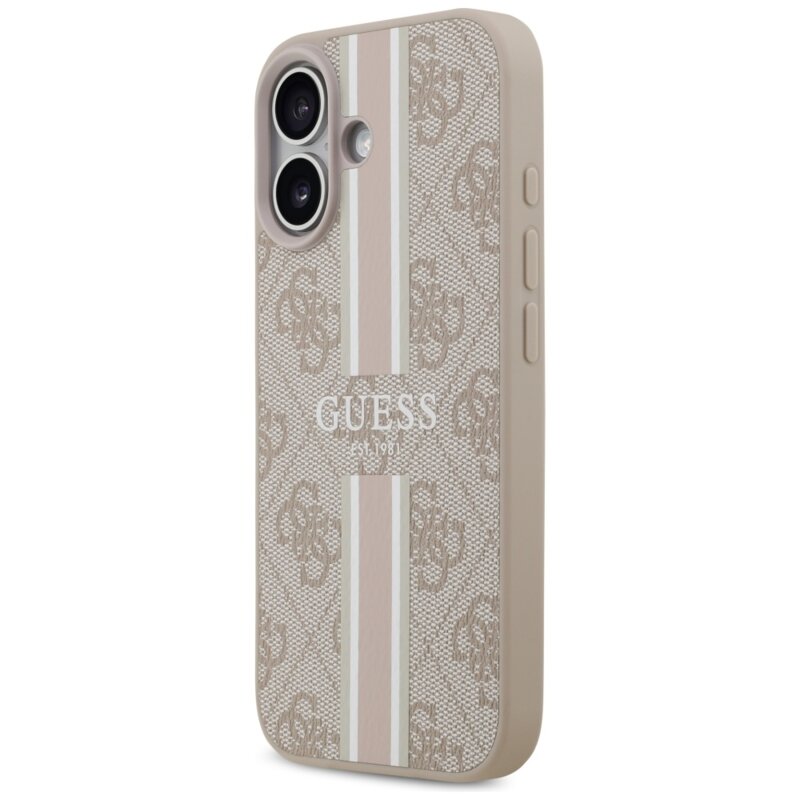 Husa originala Guess iPhone 17 Hardcase 4G Printed Stripes MagSafe, roz, GUHMP17SP4RPSP