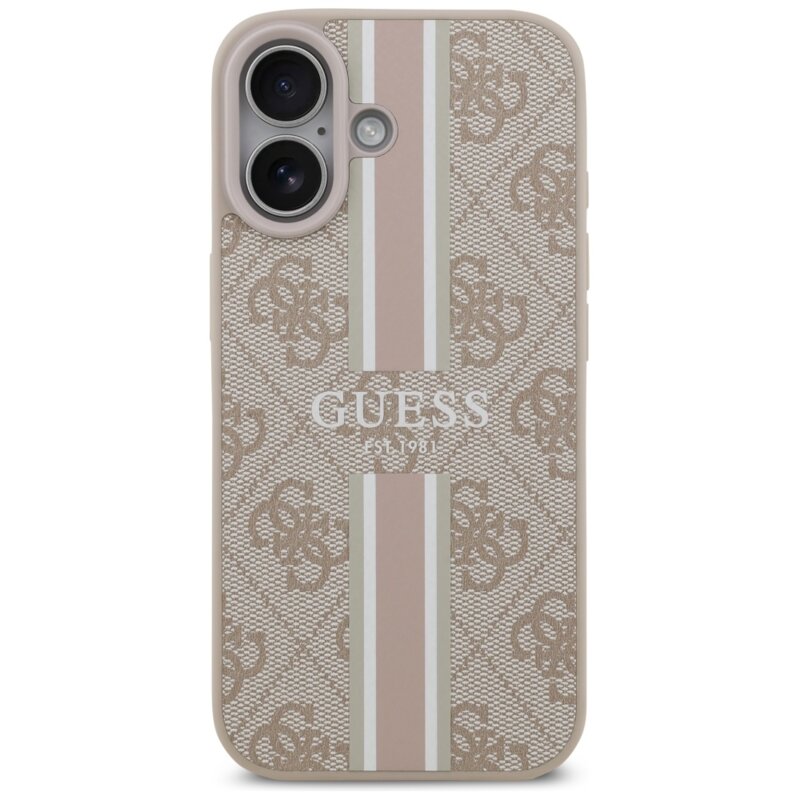 Husa originala Guess iPhone 17 Hardcase 4G Printed Stripes MagSafe, roz, GUHMP17SP4RPSP
