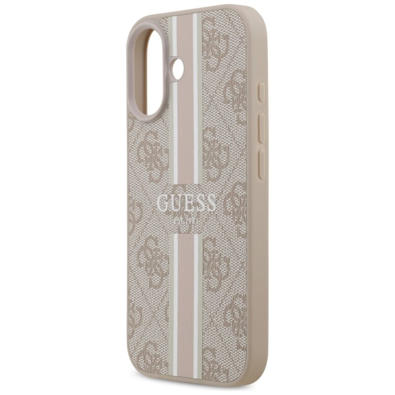 Husa originala Guess iPhone 17 Hardcase 4G Printed Stripes MagSafe, roz, GUHMP17SP4RPSP