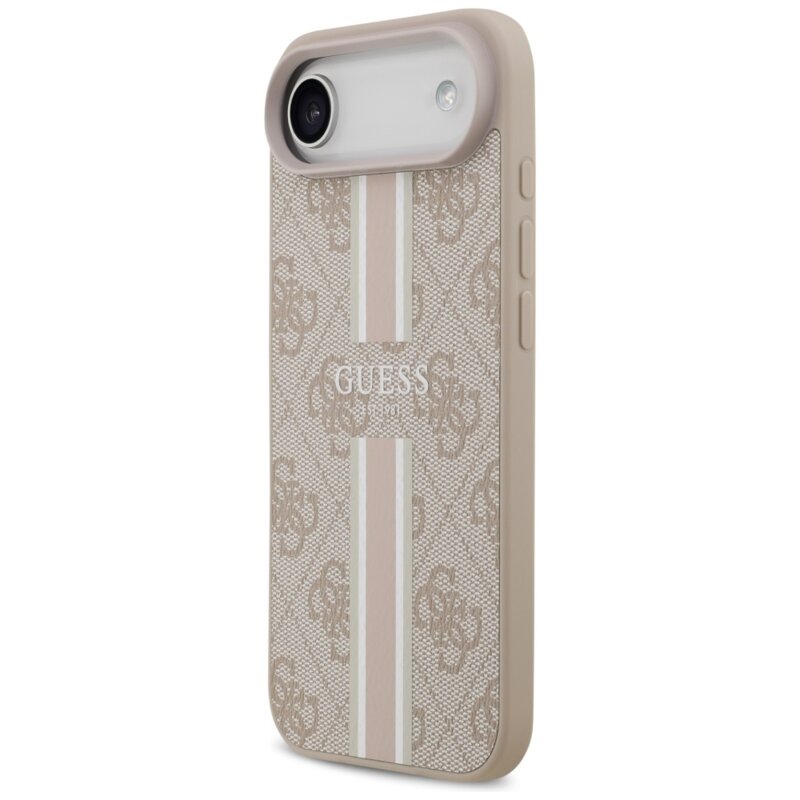 Husa originala Guess iPhone 17 Air Hardcase 4G Printed Stripes MagSafe, roz, GUHMP17MP4RPSP