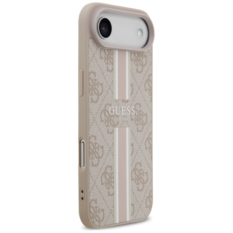 Husa originala Guess iPhone 17 Air Hardcase 4G Printed Stripes MagSafe, roz, GUHMP17MP4RPSP