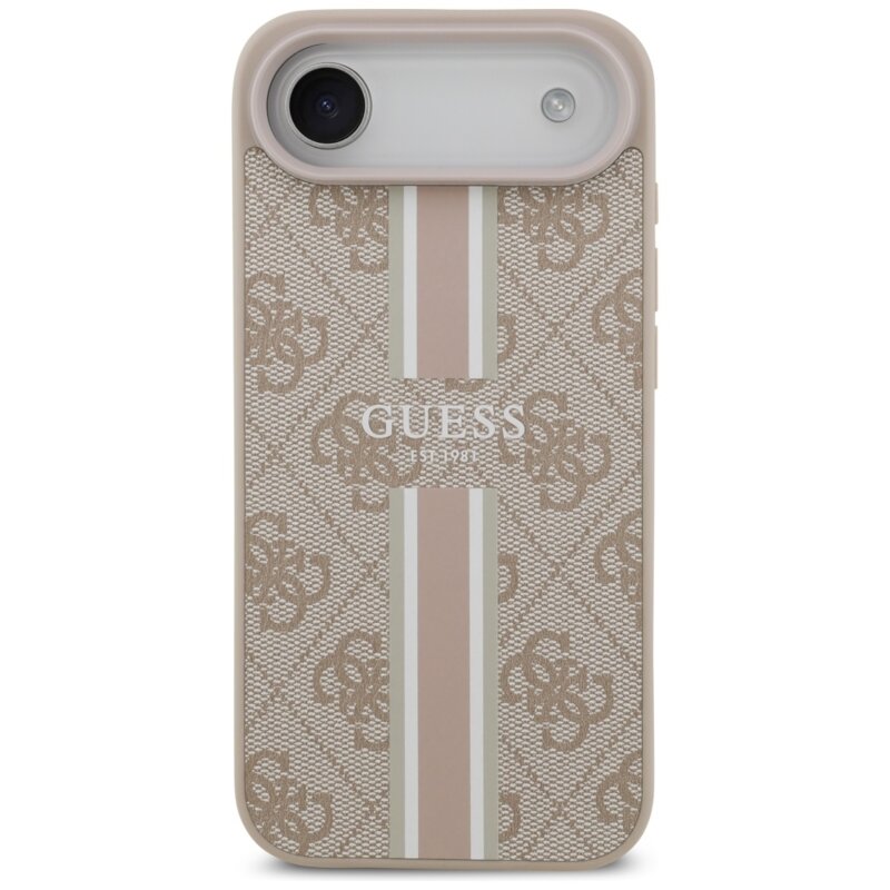 Husa originala Guess iPhone 17 Air Hardcase 4G Printed Stripes MagSafe, roz, GUHMP17MP4RPSP