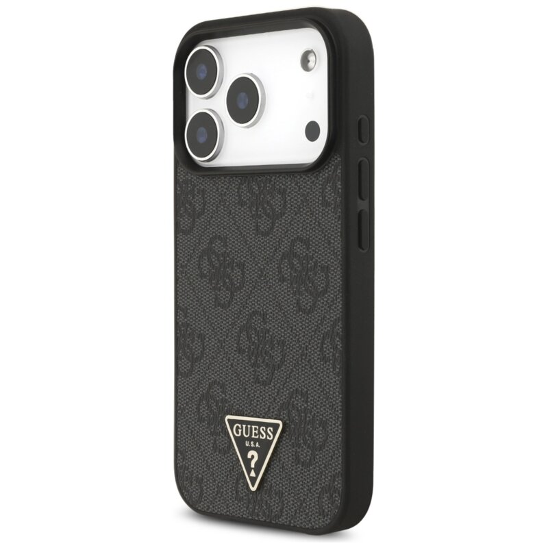 Husa originala Guess iPhone 17 Pro Max Hardcase 4G Triangle Logo MagSafe, negru, GUHMP17XP4TSDPPSK