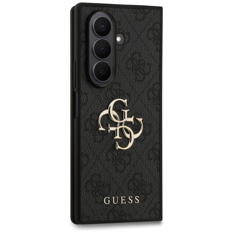 Husa Samsung Galaxy Z Fold7 Guess Leather 4G Metal Logo, negru, GUHCZFD74GMGGR
