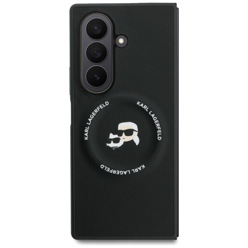 Husa Samsung Galaxy Z Fold7 Karl Lagerfeld Hardcase Leather MagSafe, Karl&Chaoupette Heads, KLHMZFD7PSMLRKCK