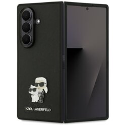 Husa originala Samsung Galaxy Z Fold7 Karl Lagerfeld Saffiano, Karl&Choupette Metal Pin, KLHCZFD7SAPKCNPK