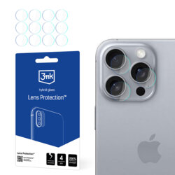 [Pachet 4x] Folie iPhone 16 Pro 3mk Lens Protection, transparenta