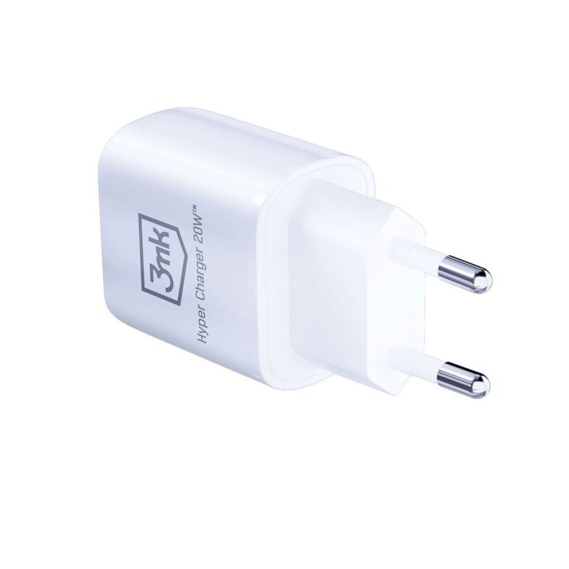 Incarcator priza USB-C + USB-A 20W, 3mk Hyper, alb