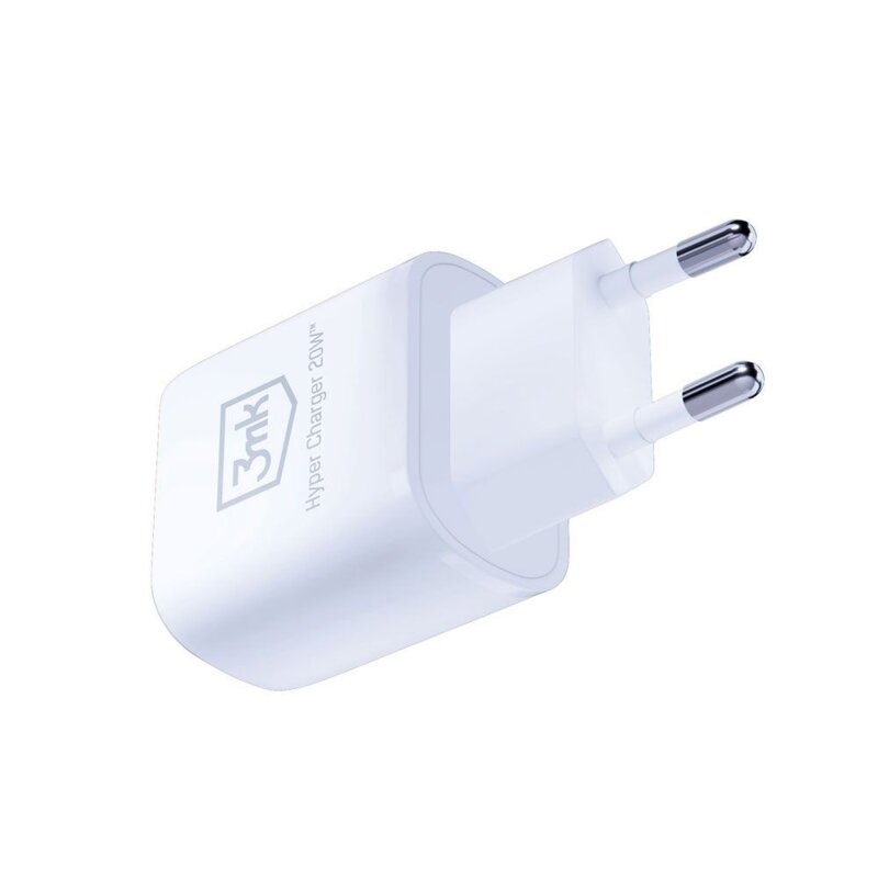 Incarcator priza USB-C + USB-A 20W, 3mk Hyper, alb