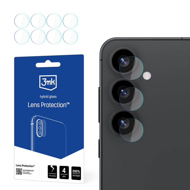 [Pachet 4x] Folie Samsung Galaxy S25 3mk Lens Protection, transparenta