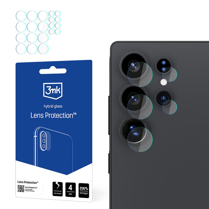 [Pachet 4x] Folie Samsung Galaxy S25 Ultra 3mk Lens Protection, transparenta