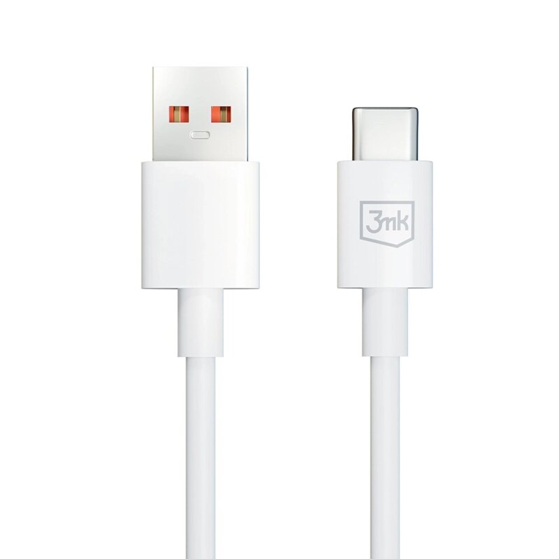 Cablu de date USB-A la USB-C 60W, 3mk Hyper, alb, 1.2m