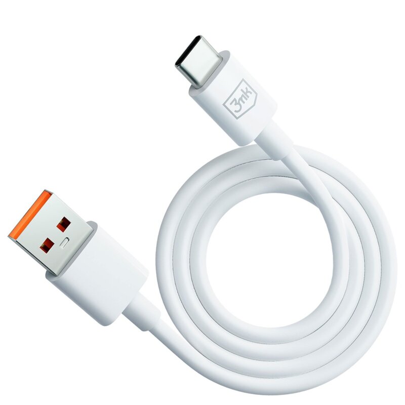 Cablu de date USB-A la USB-C 60W, 3mk Hyper, alb, 1.2m