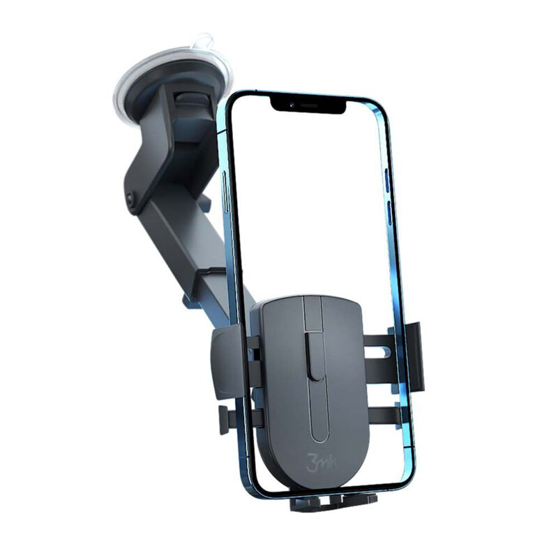 Suport telefon auto bord/parbriz, 3mk Twist, negru