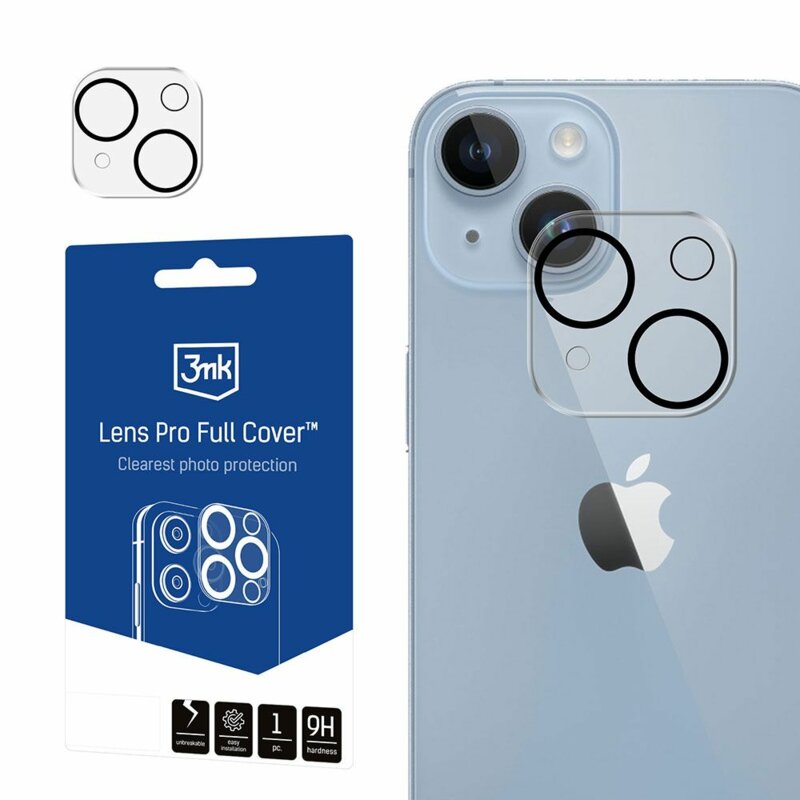 Folie iPhone 13 3mk Lens Pro Full Cover, transparenta