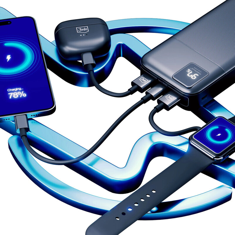 Baterie externă 3mk PowerHouse 20000mAh 22.5W — porturi USB