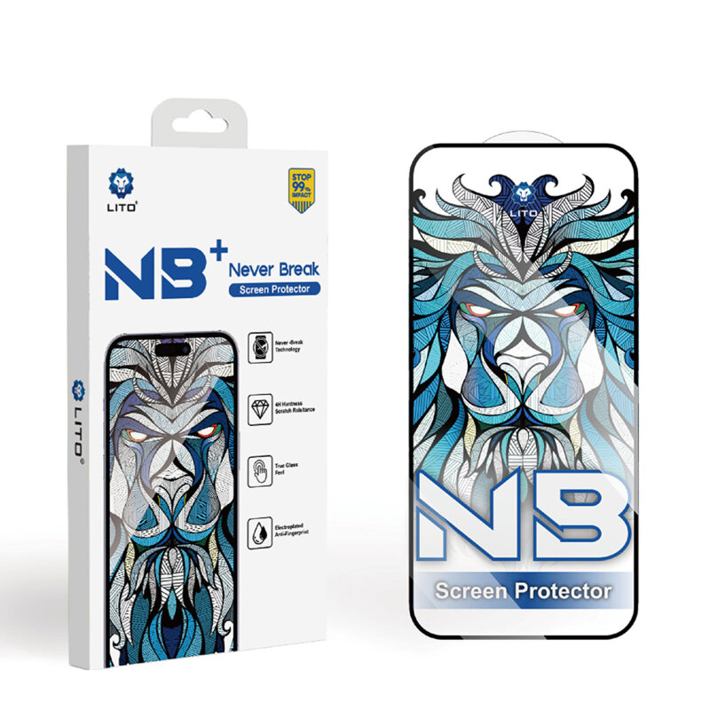 Folie sticla iPhone 16 Pro Lito NB Screen Protector, negru