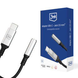 Adaptor audio USB-C la Jack 3.5mm, 3mk, gri