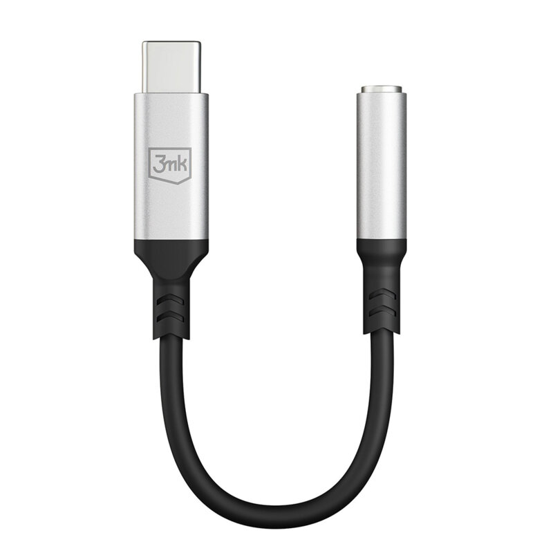Adaptor audio USB-C la Jack 3.5mm, 3mk, gri