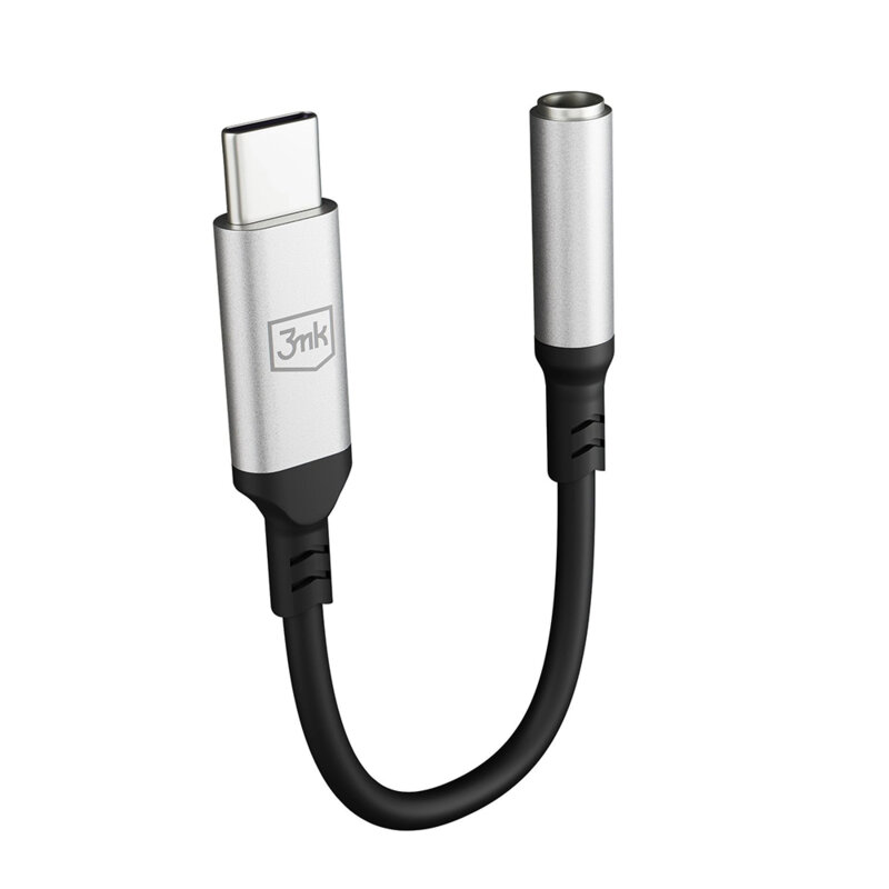 Adaptor audio USB-C la Jack 3.5mm, 3mk, gri