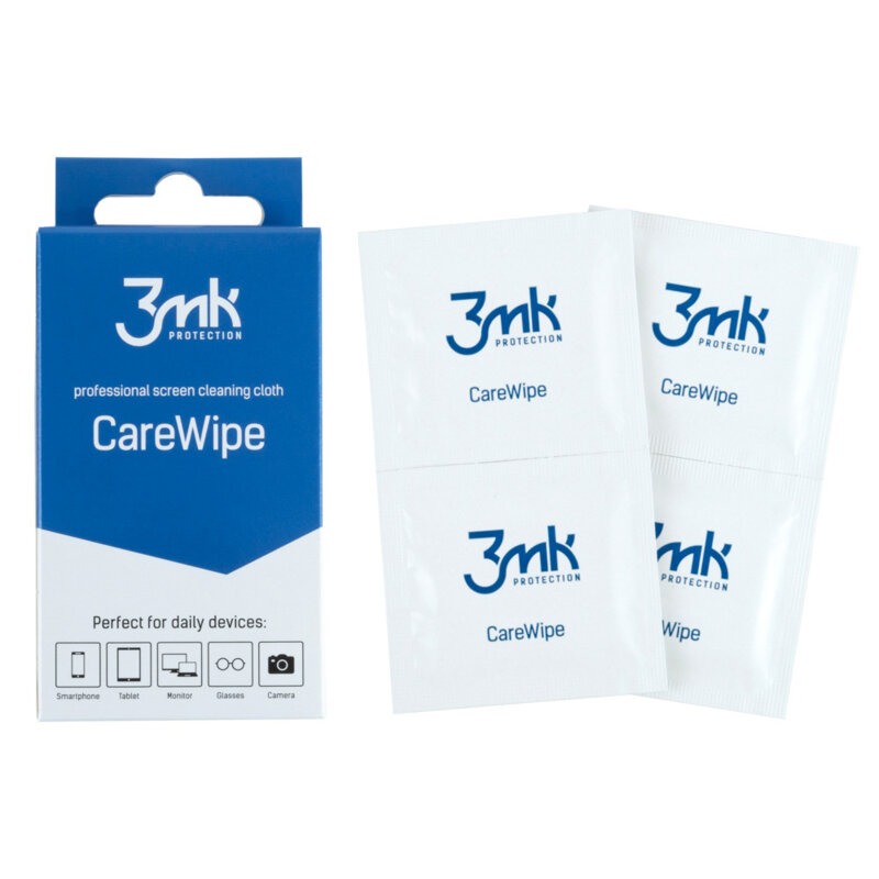 [Pachet 24x] Servetele umede pentru ecrane, 3mk CareWipe, alb