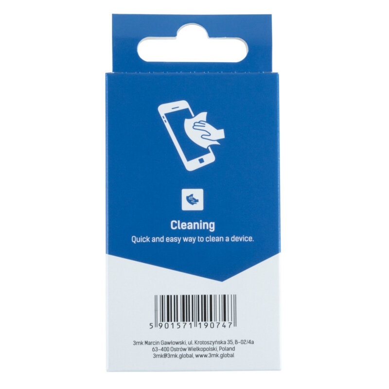 [Pachet 24x] Servetele umede pentru ecrane, 3mk CareWipe, alb