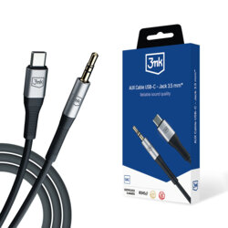 Cablu audio USB-C la Jack 3.5mm DAC, 3mk, negru,  3.5m