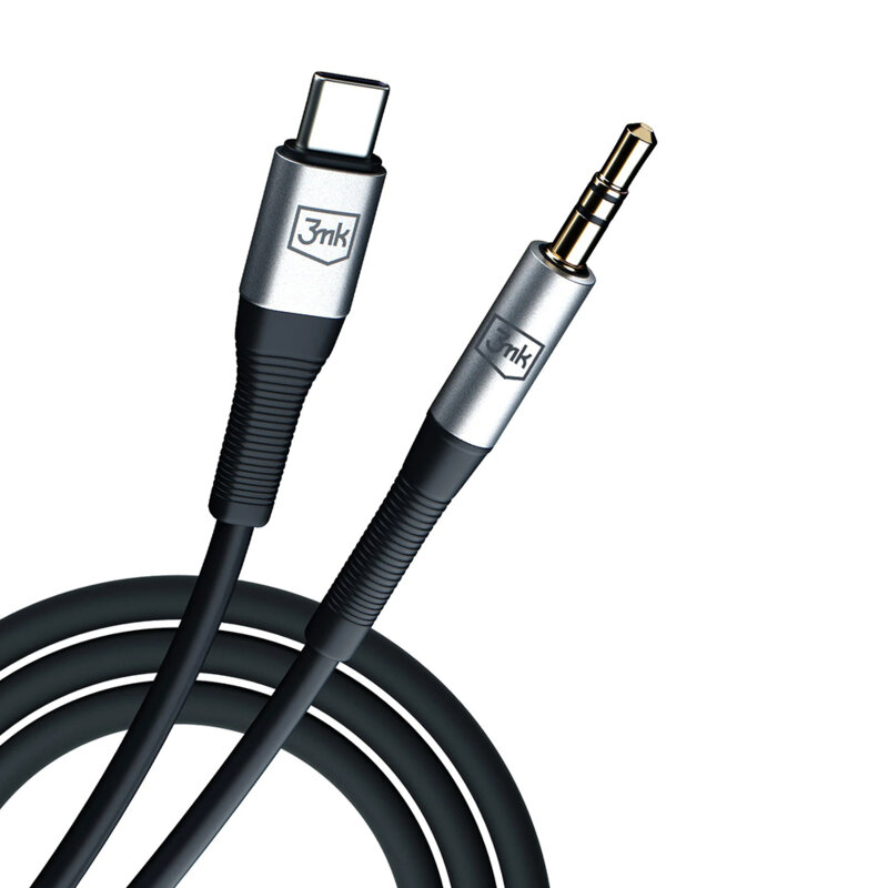 Cablu audio USB-C la Jack 3.5mm DAC, 3mk, negru,  3.5m