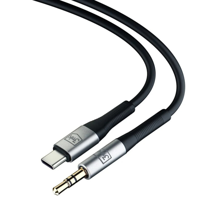 Cablu audio USB-C la Jack 3.5mm DAC, 3mk, negru,  3.5m