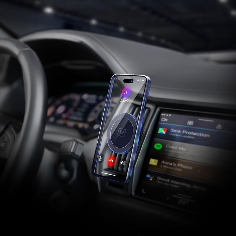 Suport auto magnetic MagSafe, 3mk MagHolder, negru