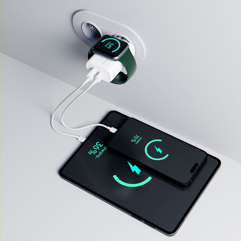 Incarcator de retea 2in1 USB-C/A 33W, 3mk Hardy, alb