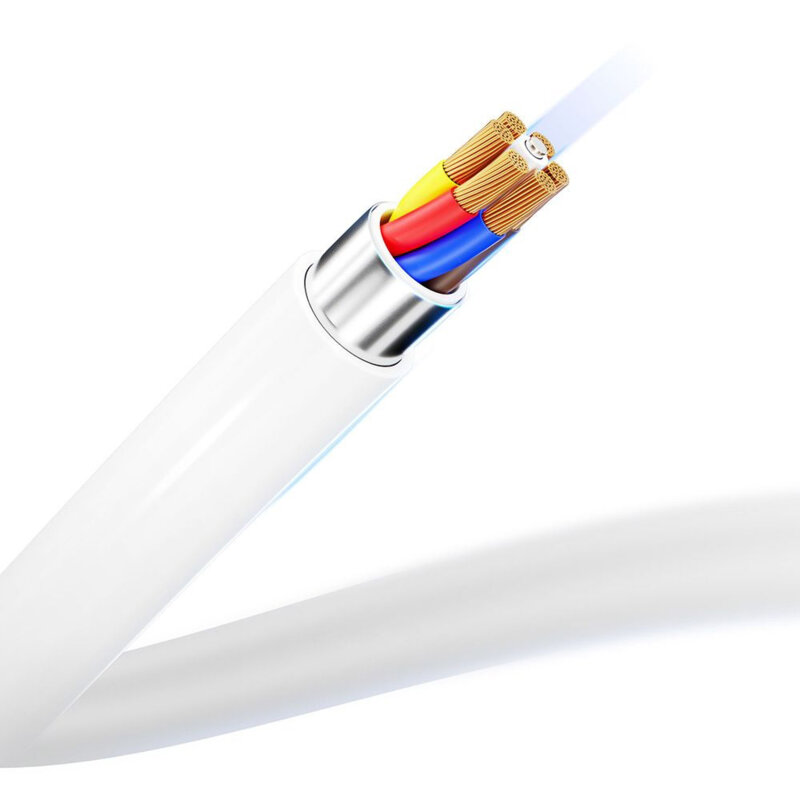 Cablu de date USB-C 100W, 3mk Hyper, alb, 2m